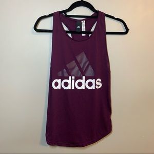 XS Adidas burgundy Racerback tank top with rounded hem